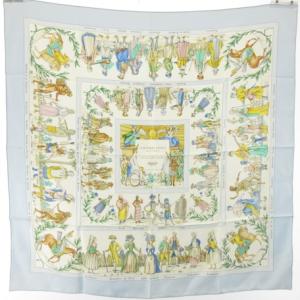 カレ90 COSTUMES CIVILS 現代市民の服装 スカーフ ストール シルク マルチカラー