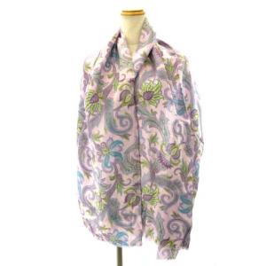 ETRO スカーフ ストール ショール リネン100％ ペイズリー柄 パープル