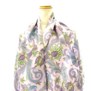 ETRO スカーフ ストール ショール リネン100％ ペイズリー柄 パープル