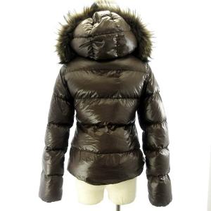 DUVETICA ダウンジャケット アウター 長袖 フード ファー ナイロン ブラウン 38 S IBO26