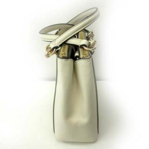 COACH 美品 2WAYショルダーバッグ トートバッグ ミニ クリスティー キャリーオール F58290 ライトカーキ アイボリー WY