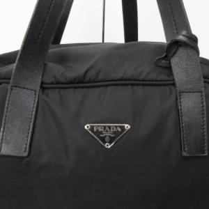 PRADA ボストンバッグ ハンドバッグ 三角プレート ナイロン ジップ 南京錠 ブラック WY