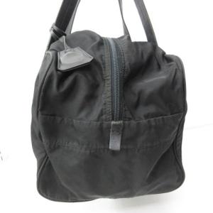 PRADA ボストンバッグ ハンドバッグ 三角プレート ナイロン ジップ 南京錠 ブラック WY