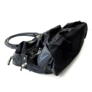 DIESEL トートバッグ ショルダーバッグ ナイロン レザー ブラック