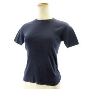 ボディフィット Tシャツ カットソー 半袖 ロゴチャーム ココマーク ネイビー