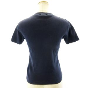CHANEL ボディフィット Tシャツ カットソー 半袖 ロゴチャーム ココマーク ネイビー