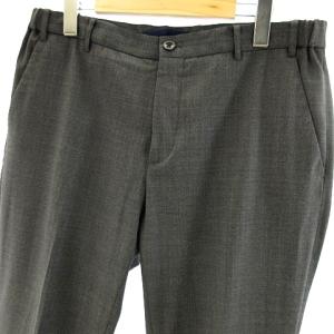 INCOTEX 美品 テクノウール パンツ ストレッチ イージー ウエストゴム センタープレス グレー 50 約L