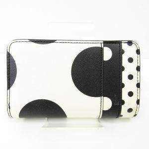 MARC by MARC JACOBS サフィアーノ メタルコンパクト ドット柄 二つ折り ブラック ホワイト