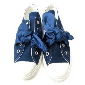 CONVERSE オールスター スリッポンスニーカー サテンリボン 5CL396 ネイビー 22.0cmSM0