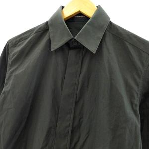 KRISVANASSCHE シャツ 長袖 インサイドアウト バックプリーツ コットン ブラック 44