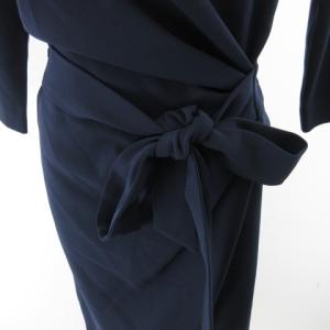 DIANE von FURSTENBERG DVF STUDIO ワンピース リボンベルト ひざ丈 フォーマル オケージョン 美ライン ネイビー