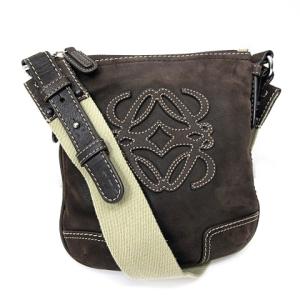 LOEWE アナグラム ショルダーバッグ カーフスキン ブラウン