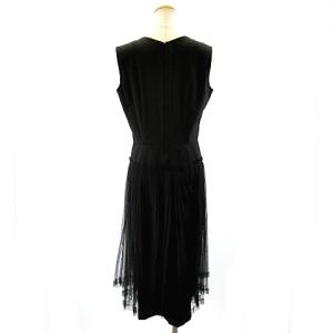 COMME des GARCONS 04AW チュール ドレス ワンピース ロング ノースリーブ ドッキング ブラック