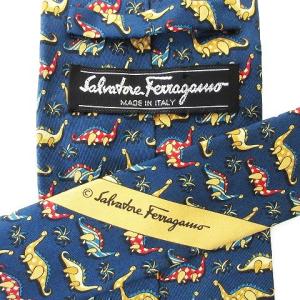 Salvatore Ferragamo 総柄 ワイドタイ ネクタイ 3本セット ブラック ブルー