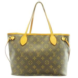 LOUIS VUITTON M40155 モノグラム ネヴァーフルPM トートバッグ レザー ブラウン