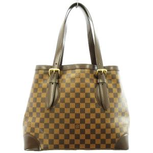LOUIS VUITTON N51204 ダミエ ハムステッドMM トートバッグ ロゴプレート ブラウン