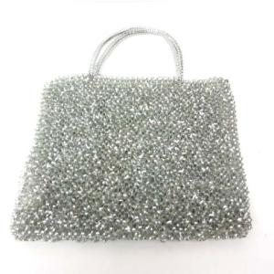 ANTEPRIMA 美品 ワイヤーバッグ ハンドバッグ スタンダード スクエア ミディアム シルバー WY