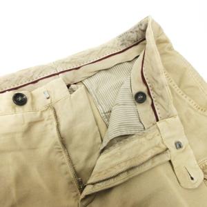 BRUNELLO CUCINELLI LEISURE FIT パンツ スラックス ジッパーフライ ロゴボタン ストレッチ ポリウレタン ベージュ 大きいサイズ 48
