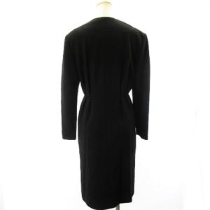 CELINE ヴィンテージ ノーカラー アシンメトリー コート ジャケット アウター 長袖 ブラック 38 M相当
