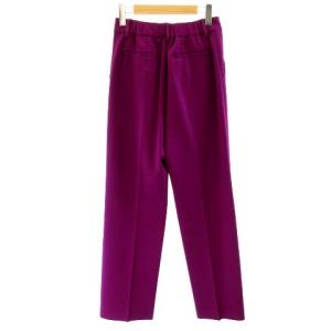 Grace Class トリアセダブルクロスパンツ スラックス ストレッチ ウエストゴム パープル 36 約S