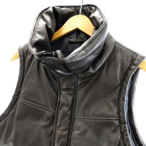 RIPVANWINKLE ホースレザー 馬革 中綿 ベスト ハイネック ジップアップ ブラウン 茶 5 約L STK