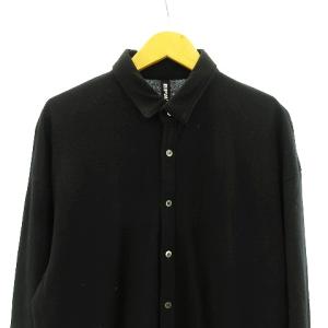 RIPVANWINKLE レイヤード ウール ロングシャツ RB-040 カットソー 長袖 ブラック グレー 5 L相当 STK