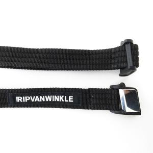 RIPVANWINKLE 19AW アーミーウェービングベルト RB-126 サイドリリース ロゴ シルバー金具 ブラック フリーサイズ STK