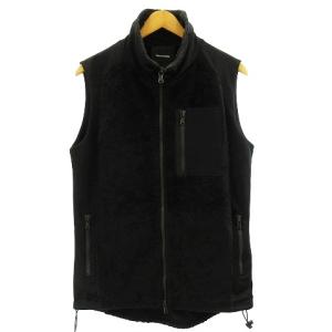 14AW 切替 フリースベスト RM-4008 ジップアップ ジャケット アウター ボア ポリエステル ブラック 6 XL相当