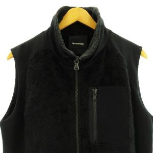 RIPVANWINKLE 14AW 切替 フリースベスト RM-4008 ジップアップ ジャケット アウター ボア ポリエステル ブラック 6 XL相当