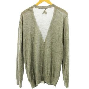 LOUIS VUITTON ロゴボタン カシミヤ シルク カーディガン ニット セーター カットソー 長袖 グレー 小さいサイズ XS