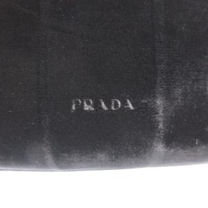 PRADA ハンドバッグ トートバッグ がま口 ベロア ロゴ フォーマル B7643 黒 ブラック