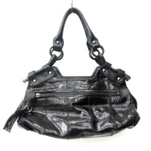 ショルダーバッグ ハンドバッグ ガンチーニ パテント レザー FG21 6832 ブラック
