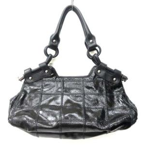 Salvatore Ferragamo ショルダーバッグ ハンドバッグ ガンチーニ パテント レザー FG21 6832 ブラック
