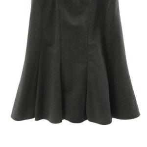 Paul Stuart カシミヤ混 ウールスカート ひざ丈 マーメイドライン ダークグレー 6