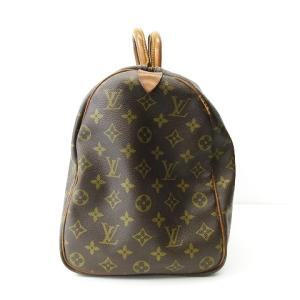 LOUIS VUITTON M41428 モノグラム キーポル45 ボストンバッグ ロゴ金具 レザー×PVC ブラウン