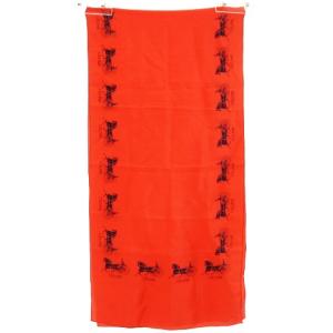 馬車 ロゴ スカーフ ストール ショール レッド ブラック 29cm×118cm