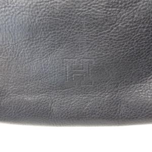 HIROFU トートバッグ ショルダーバッグ Hロゴ シュリンクレザー シボ革 紺 ネイビー RRR