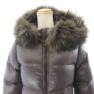 DUVETICA KAPPA カッパ ダウンコート フィンラクーン 毛皮 茶 ブラウン 38 約M IBO31