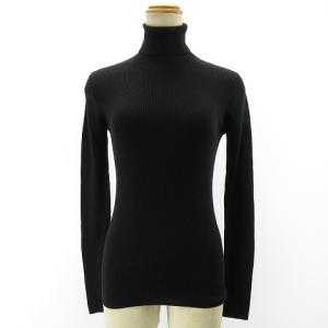 TOKYO シルク100％ タートル ハイネック セーター カットソー ブラック フリーサイズ