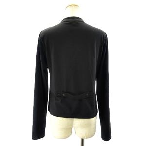 agnes b. ナイロン カーディガン ストレッチ スナップボタン ショート丈 ブラック