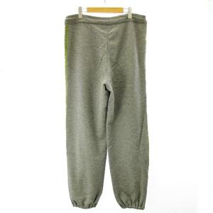 BOTTEGA VENETA カシミヤ ニット パンツ イージー ウエストゴム サイドライン ベロア ロゴ刺繍 グレー 48 約M