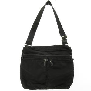 PRADA 三角プレート ナイロン 切替 ショルダーバッグ スクエア ブラック