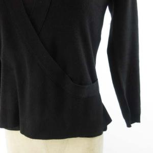 BALLY シルク アンサンブルニット タートルネック カシュクールニット 黒 ブラック 42 L