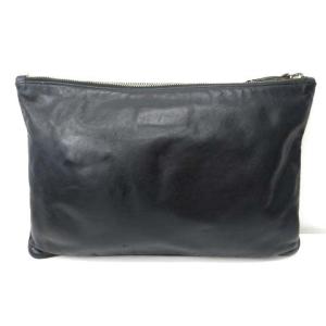 JIL SANDER セカンドバッグ クラッチバッグ レザー ロゴ刻印 黒 ブラック STK