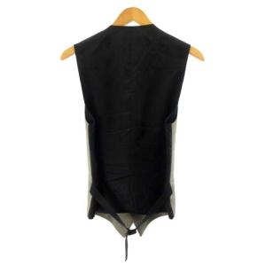 DIOR HOMME ベスト ジレ フォーマル ウール ベージュ 黒 ブラック 46 約M STK