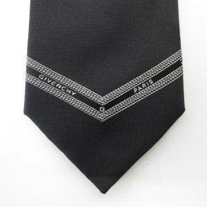 GIVENCHY シルク100％ ロゴ ネクタイ レギュラータイ ビジネス フォーマル ブラック