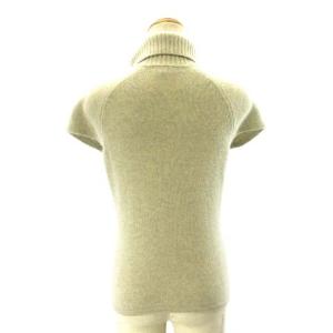 Max Mara 白タグ カシミヤ ウール混 タートルネックニット セーター フレンチスリーブ ライトグレー S