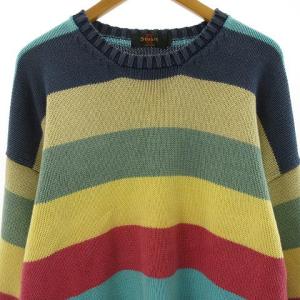 Paul Stuart ヴィンテージ ストライプ柄 ボーダー ニット＆セーター 長袖カットソー マルチカラー L