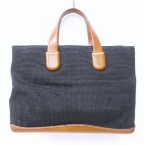 トートバッグ ハンドバッグ 編み込み 切替 レザー ブラック ブラウン EC