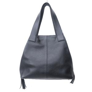 ハンドバッグ ショルダーバッグ レザー ストラップ タッセル フリンジ 黒 ブラック EC